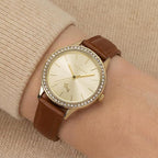 RADLEY Ladies Watch with Gold Dial and Brown Leather Strap RY22076A