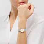 Clocwylais Merched Radley gyda Deial Pinc a Strap Milanese Dur Di-staen Arian RY4603A