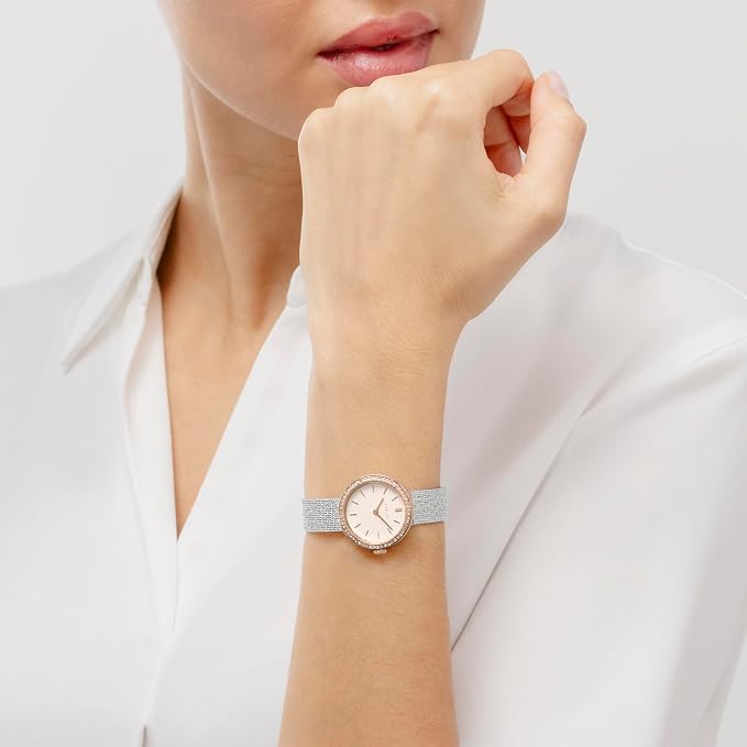 Clocwylais Merched Radley gyda Deial Pinc a Strap Milanese Dur Di-staen Arian RY4603A