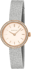 Clocwylais Merched Radley gyda Deial Pinc a Strap Milanese Dur Di-staen Arian RY4603A