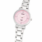 Lorus Ladies Solar Watch with Pink Dial and Silver Bracelet RY521AX9