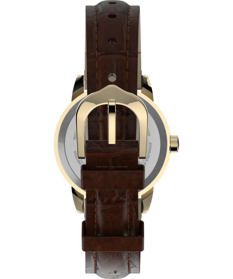 Timex Ladies Watch with Whtie Dial and Brown Strap T20071
