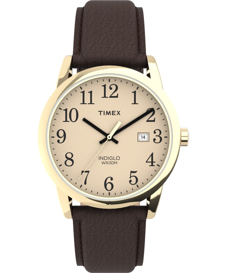 Timex Mens Watch with Cream Dial and Brown Strap TW2P75800