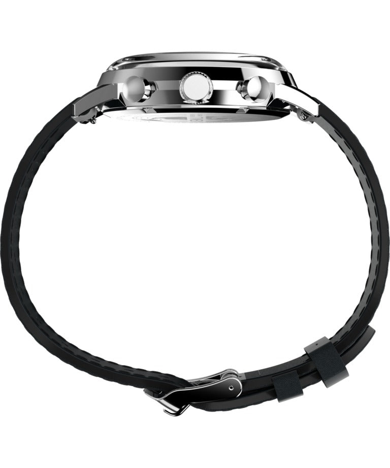 Timex Mens Chronograph Watch with Silver Dial and Black Strap TW2W10300