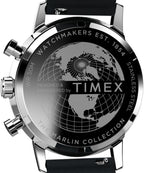 Timex Mens Chronograph Watch with Silver Dial and Black Strap TW2W10300