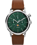 Timex Mens Watch with Green Dial and Brown Strap TW2W51000