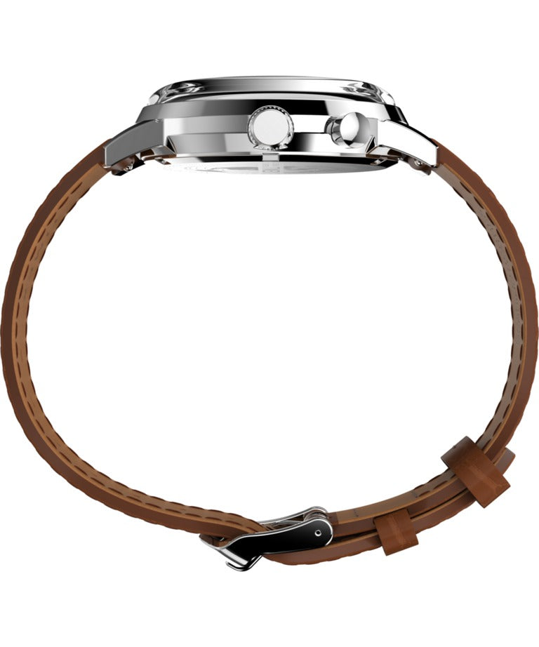 Timex Mens Watch with Green Dial and Brown Strap TW2W51000