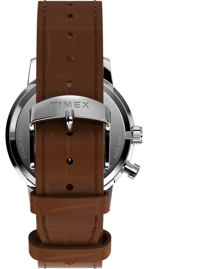 Timex Mens Watch with Green Dial and Brown Strap TW2W51000