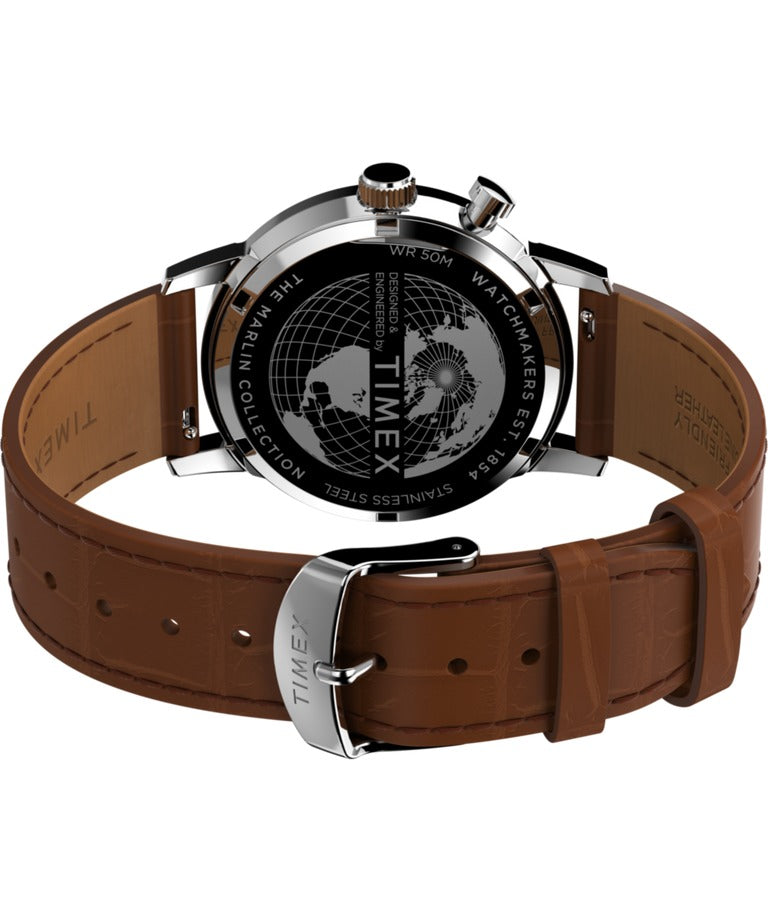 Timex Mens Watch with Green Dial and Brown Strap TW2W51000