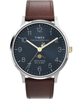 Timex Mens Watch with Blue Dial and Brown Strap TW2W75600