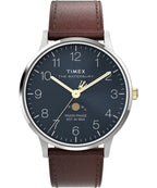 Timex Mens Watch with Blue Dial and Brown Strap TW2W75600