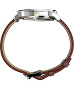 Timex Mens Watch with Blue Dial and Brown Strap TW2W75600