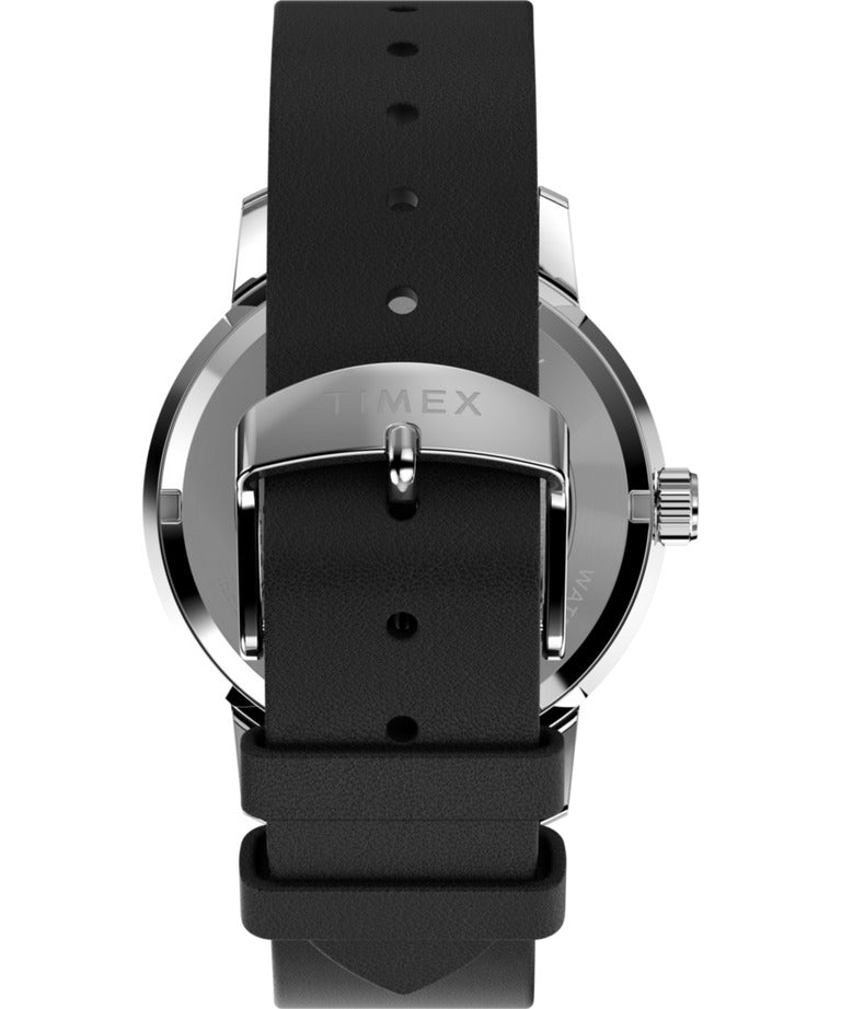 Timex Peanuts Mens Automatic Watch with Silver Dial and Black Strap TW2W87200