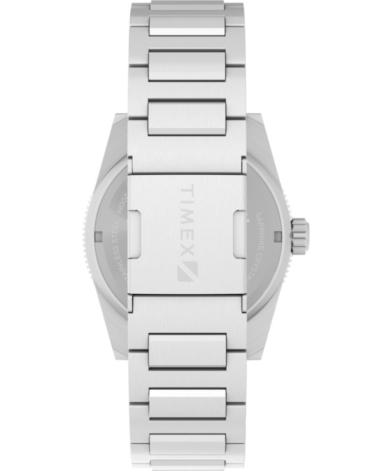 Timex Deepwater Mens Watch with Black Dial and Silver Strap TW2W95200