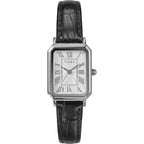 Timex Ladies Watch with Silver Dial and Black Strap TW2Y00800