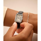 Timex Ladies Watch with Silver Dial and Black Strap TW2Y00800