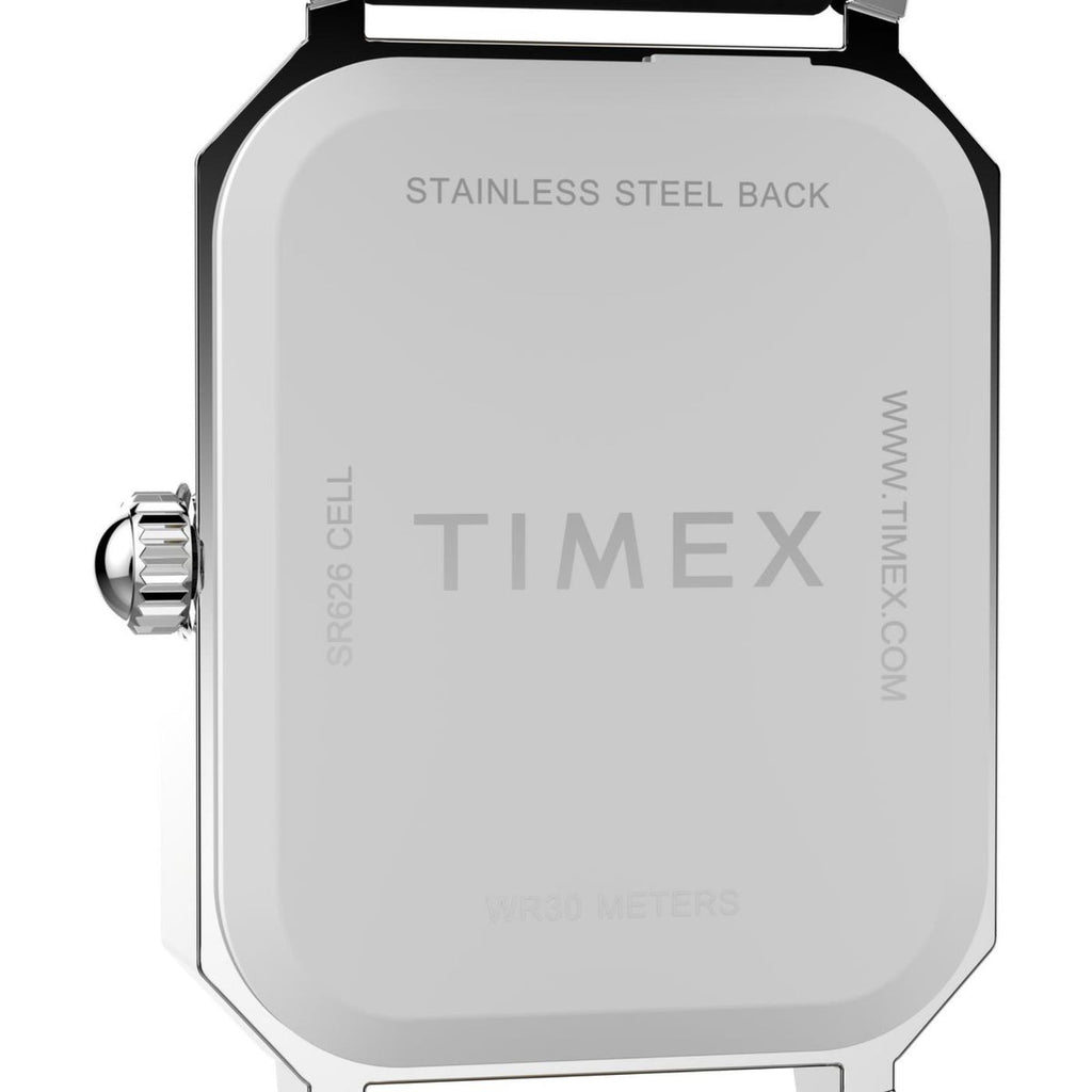 Timex Ladies Watch with Silver Dial and Black Strap TW2Y00800