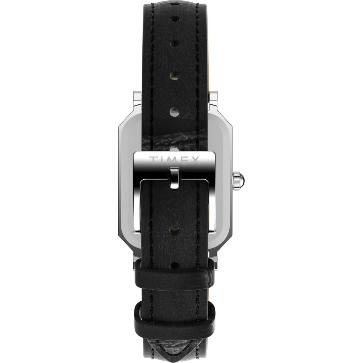 Timex Ladies Watch with Silver Dial and Black Strap TW2Y00800