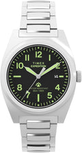 Timex Expedition Mens Watch with Black Dial and Silver Bracelet TW2Y18300