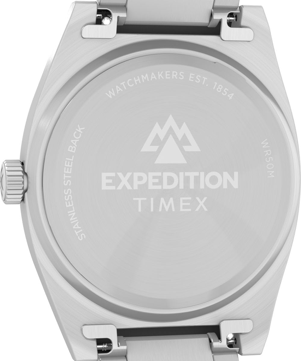 Timex Expedition Mens Watch with Black Dial and Silver Bracelet TW2Y18300