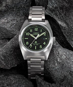 Timex Expedition Mens Watch with Black Dial and Silver Bracelet TW2Y18300