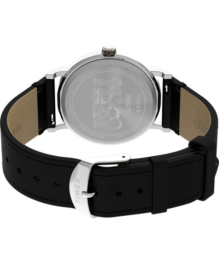 Timex Peanuts Mens Watch with White Dial and Black Strap TW2Y31000