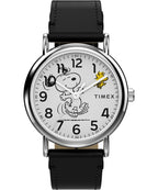 Timex Peanuts Mens Watch with White Dial and Black Strap TW2Y31000