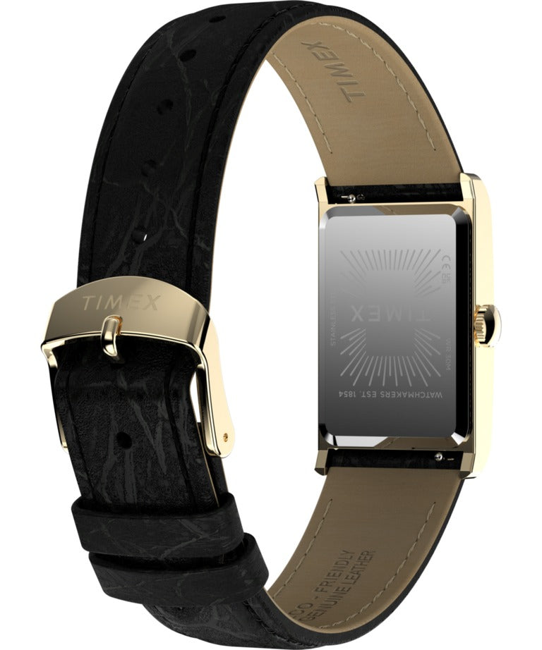 Timex Ladies Watch with Silver Dial and Black Strap TW2Y56200