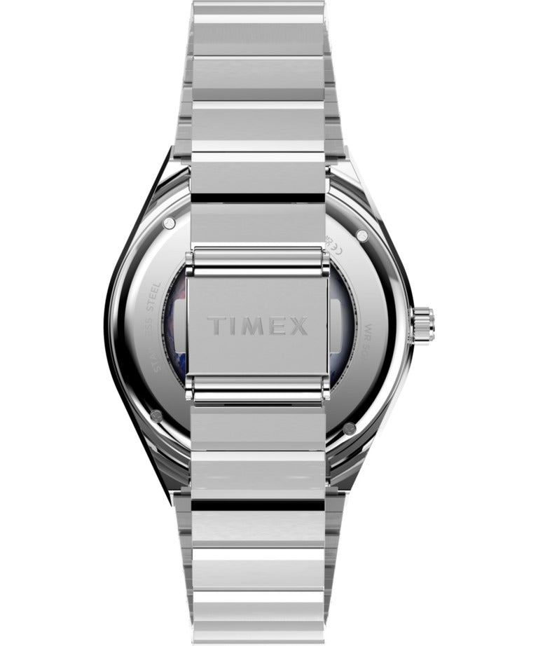 Timex Nasa Mens Watch with Black Dial and Silver Strap TW2Y56700