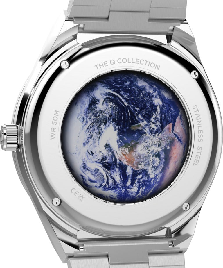 Timex Nasa Mens Watch with Black Dial and Silver Strap TW2Y56700