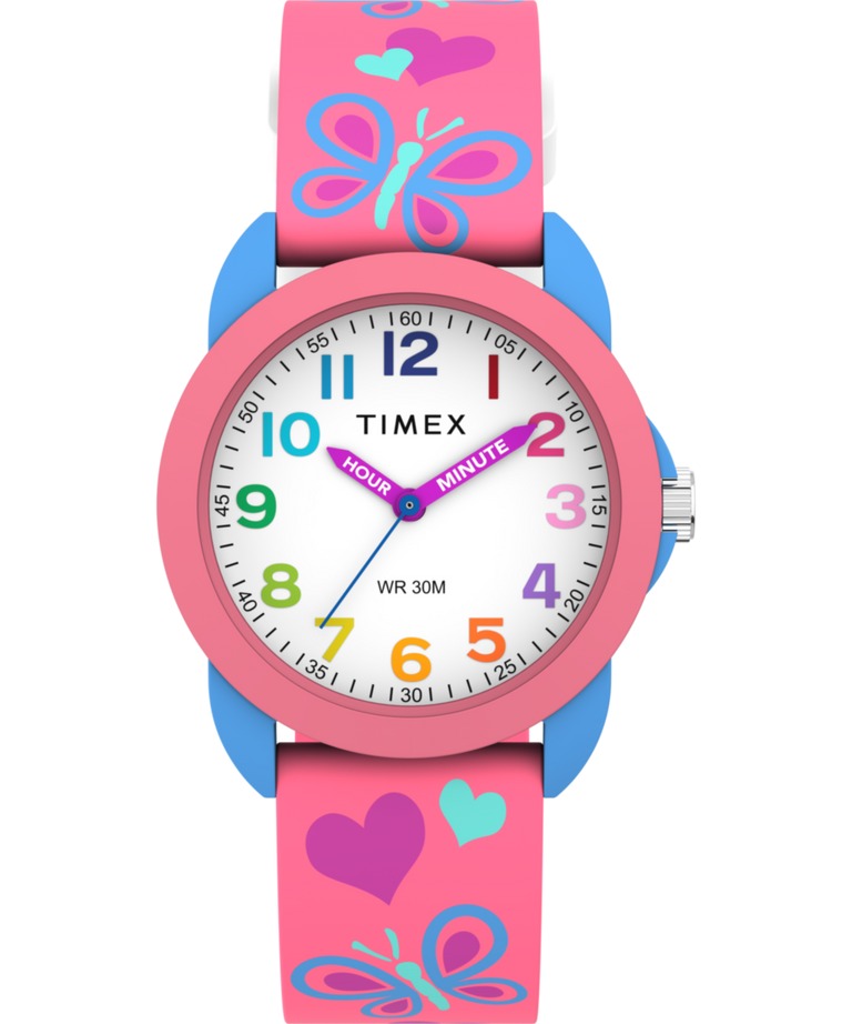 Timex Kids Time Teacher Watch with White Dial and Pink Strap TW2Y59700