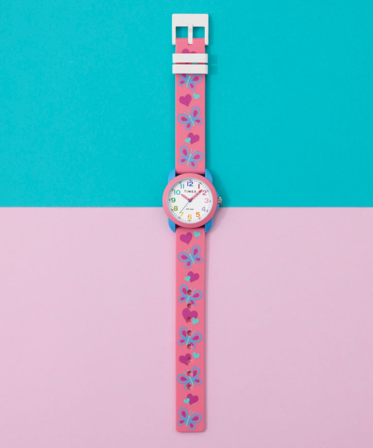 Timex Kids Time Teacher Watch with White Dial and Pink Strap TW2Y59700