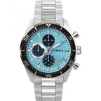 Timex Mens Chronograph Watch with Blue Dial and Silver Bracelet TW2Y62200