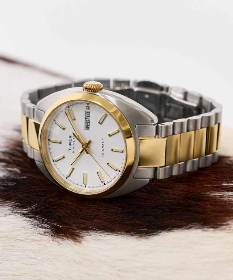 Timex Marlin Men's Automatic Watch with Silver Dial and Two-Tone Strap TW2Y65100