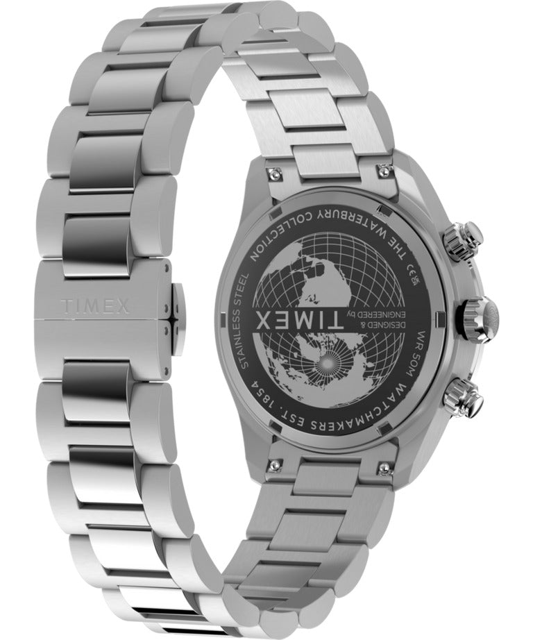 Timex Mens Chronograph Watch with Blue Dial and Silver Bracelet TW2Y70500