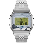 Timex Peanuts Unisex Digital Watch with Silver Strap TW2Y76700