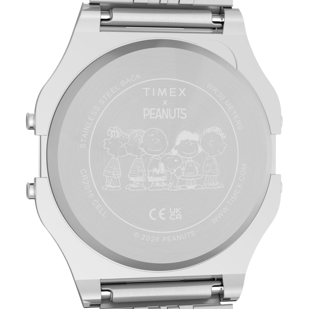 Timex Peanuts Unisex Digital Watch with Silver Strap TW2Y76700