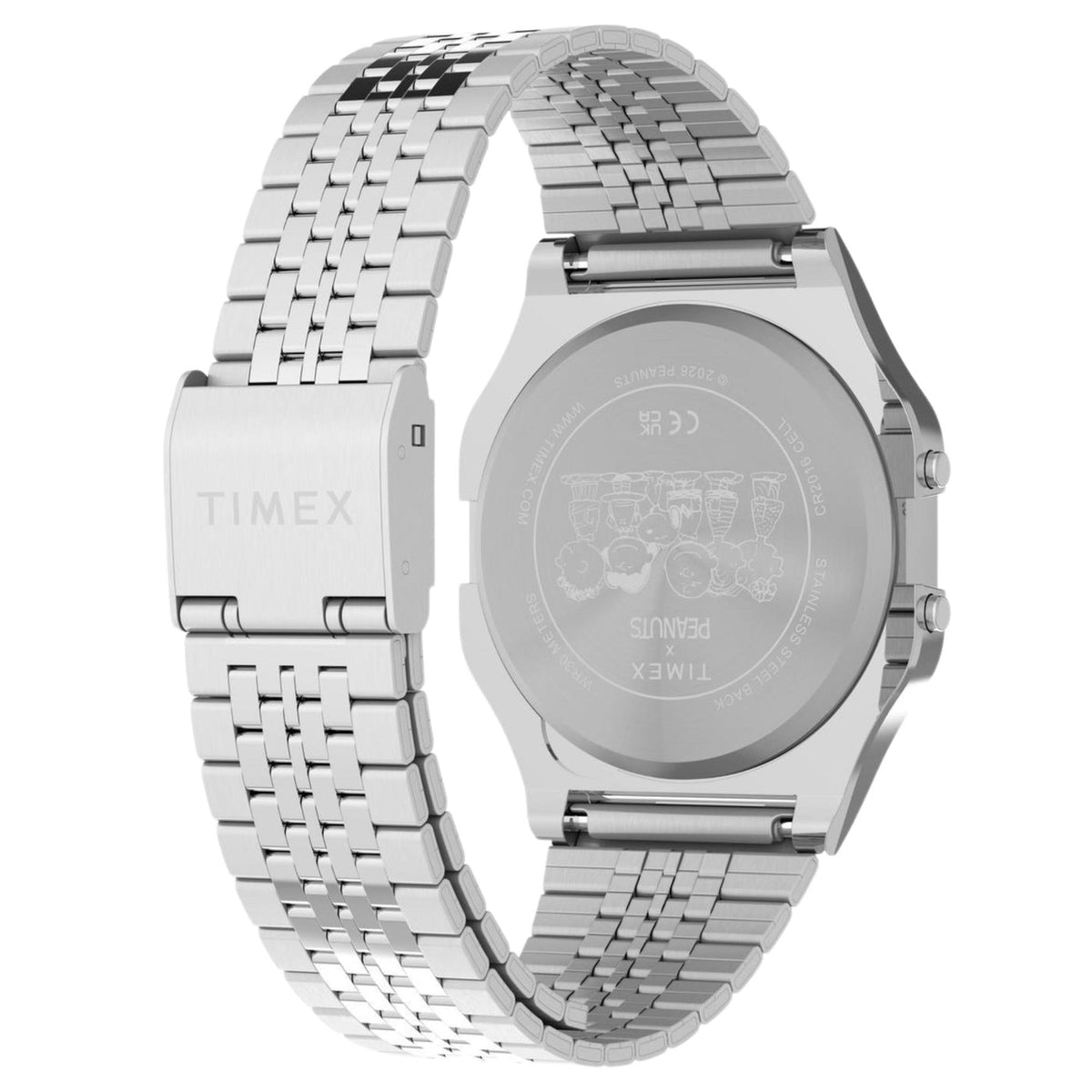 Timex Peanuts Unisex Digital Watch with Silver Strap TW2Y76700