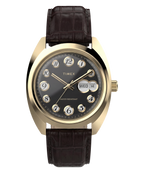 Timex Lab Mens Watch with Black Dial and Brown Strap TW2Y82100