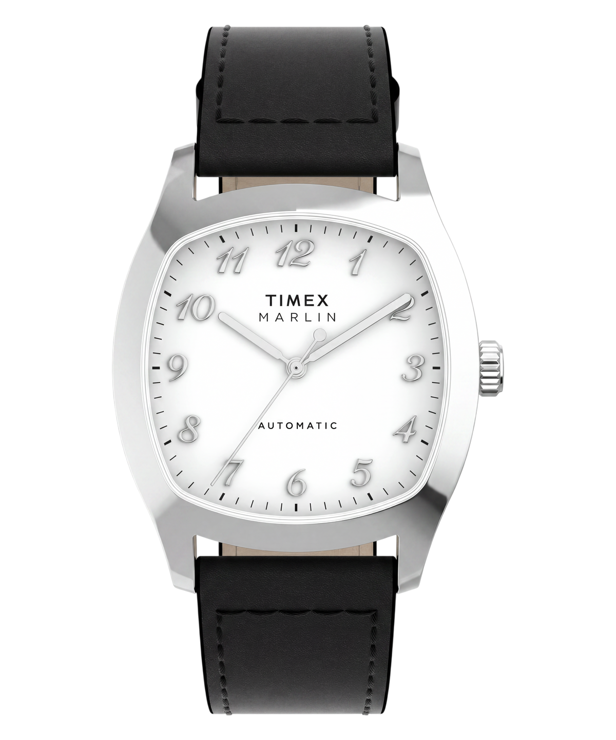 Timex Marlin Men's Automatic Watch with Silver Dial and Black Strap TW2Y84300