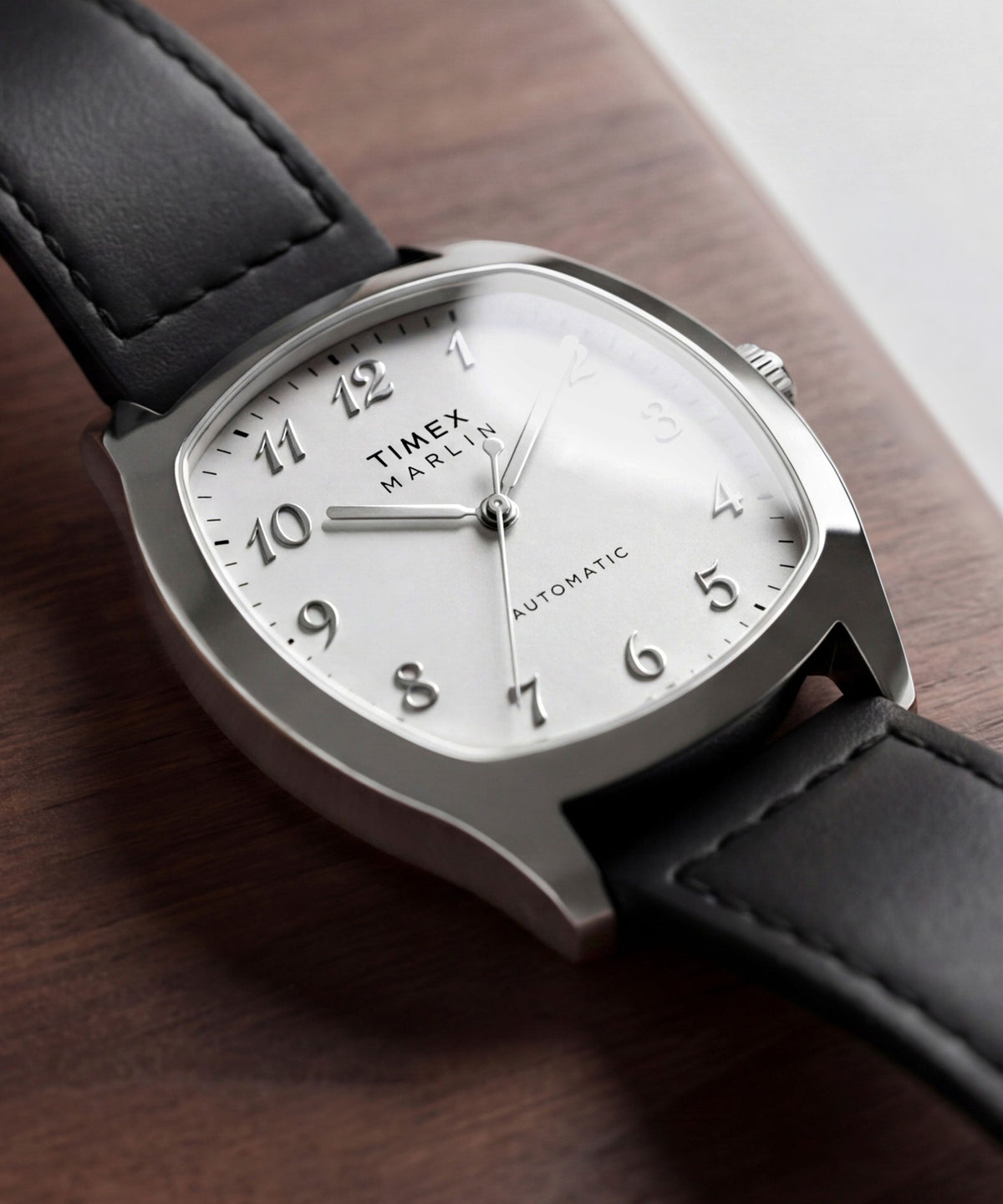 Timex Marlin Men's Automatic Watch with Silver Dial and Black Strap TW2Y84300