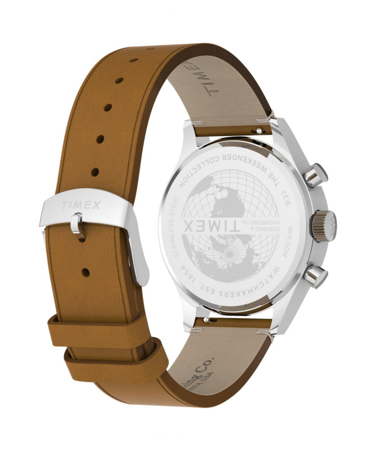 Timex Mens Watch with Cream Dial and Brown Strap TW2Y85000