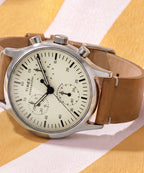 Timex Mens Watch with Cream Dial and Brown Strap TW2Y85000