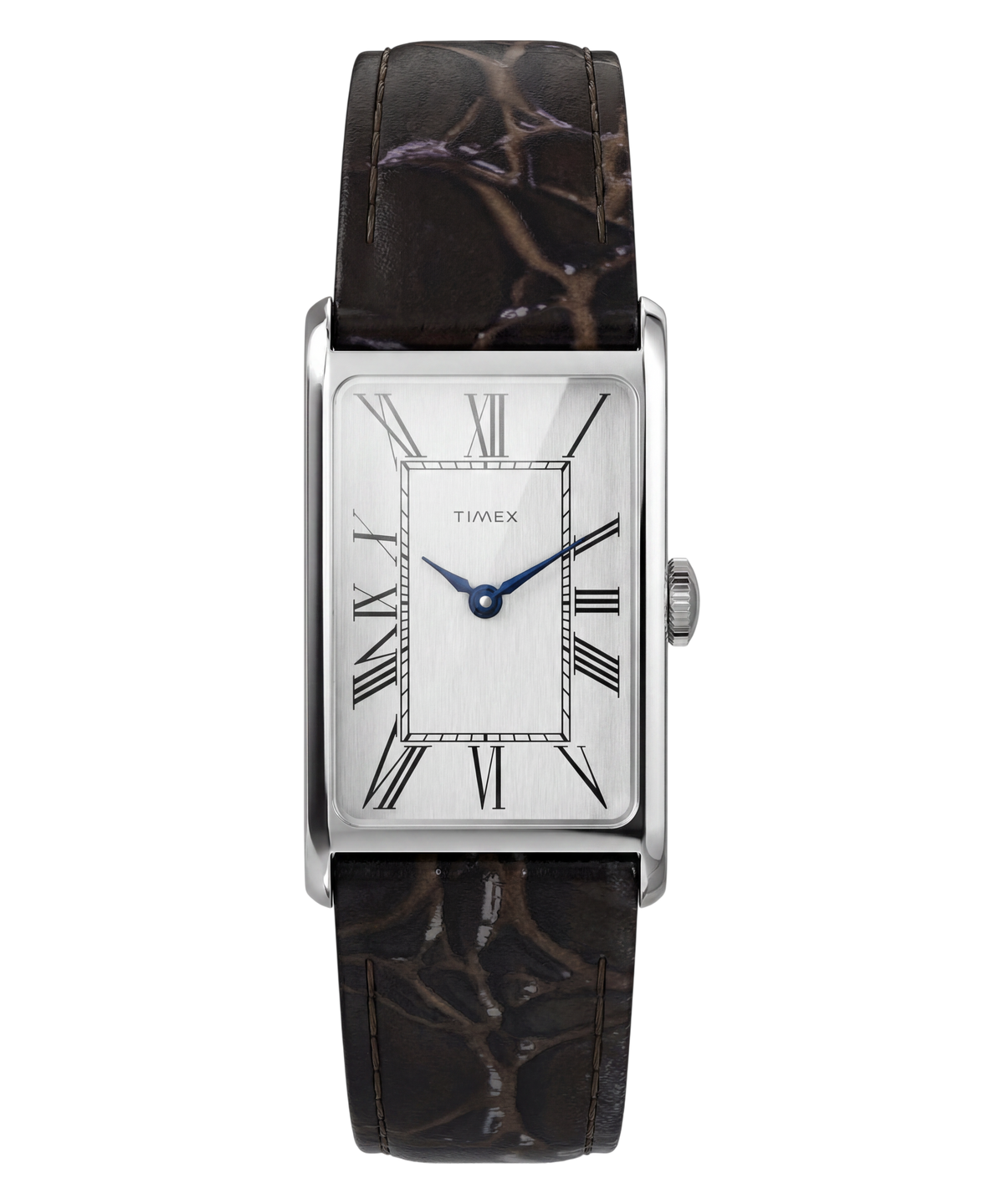 Timex Ladies Watch with Silver Dial and Brown Strap TW2Y88200