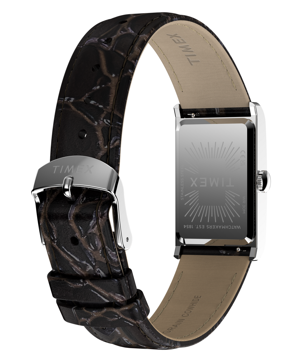 Timex Ladies Watch with Silver Dial and Brown Strap TW2Y88200