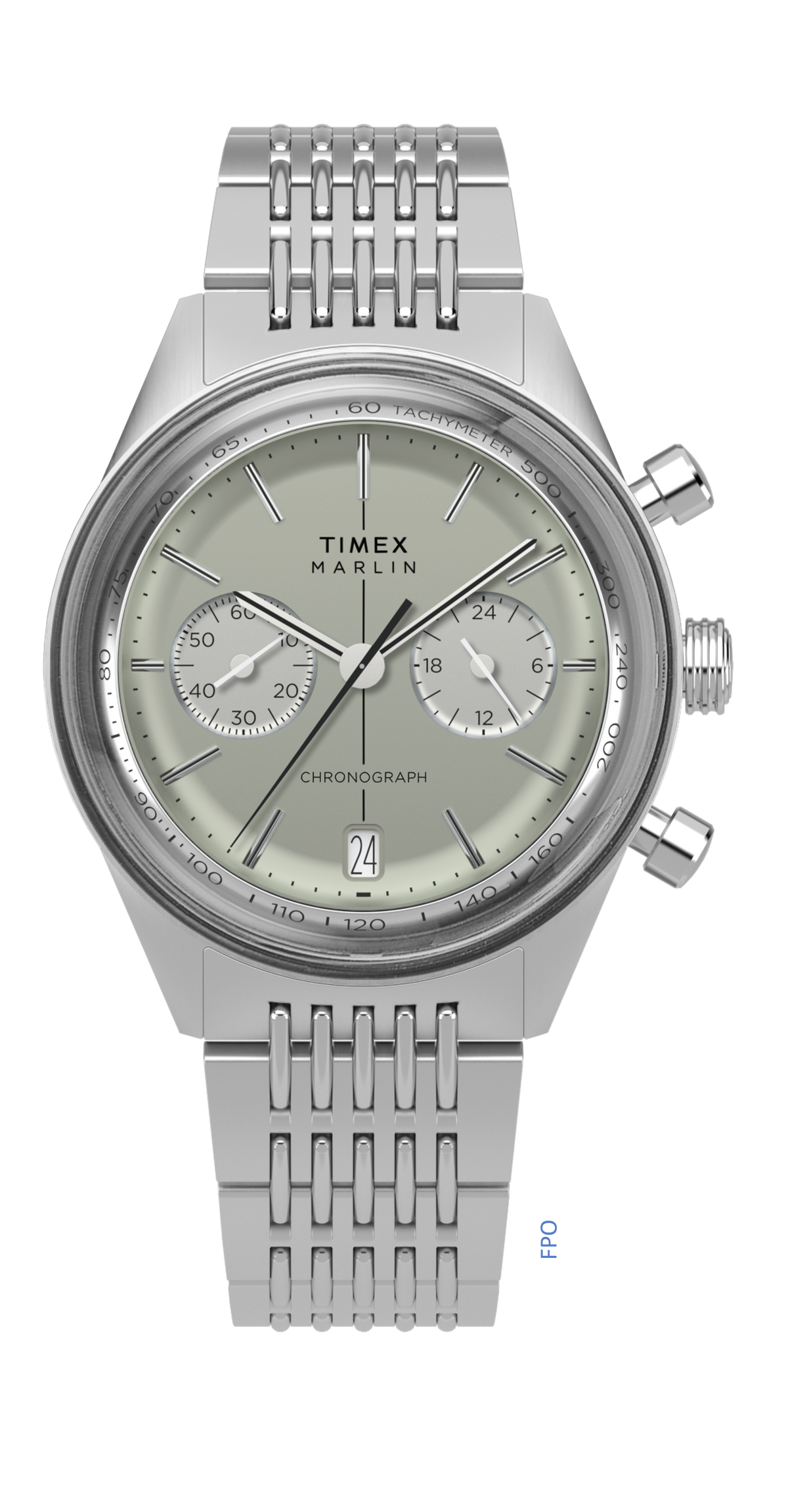 Timex Marlin Mens Watch with Green Dial and Silver Bracelet TW2Y89800