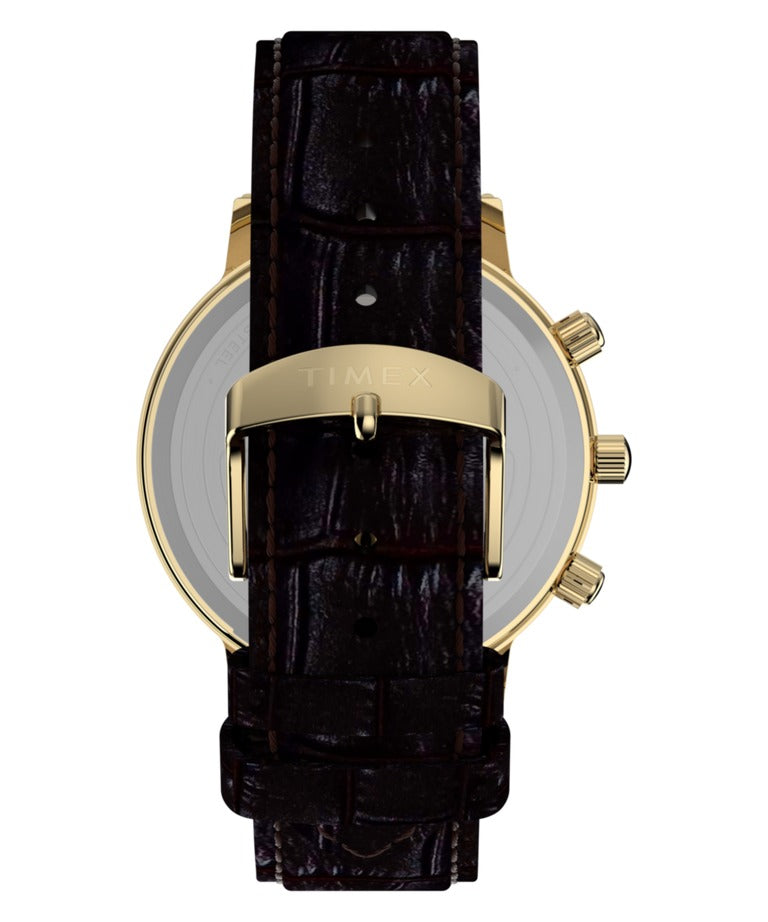 Timex Lab Mens Watch with White Dial and Brown Strap TW2Y99000