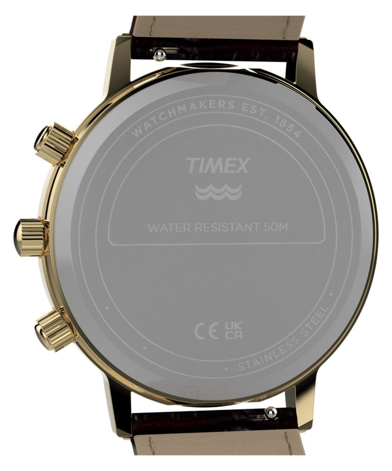 Timex Lab Mens Watch with White Dial and Brown Strap TW2Y99000