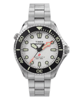 Timex Deepwater Mens Automatic Watch with White Dial and Silver Strap TW3A01600