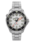 Timex Deepwater Mens Automatic Watch with White Dial and Silver Strap TW3A01600